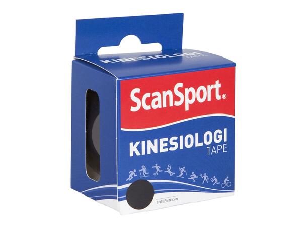 SCANSPORT Kinesiologitape Sort 5cmx5m 6p Allergitestet Kinesiologitape 